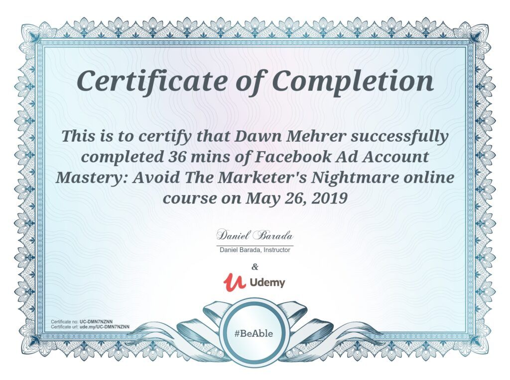 Facebook Ad Account Mastery Certificate