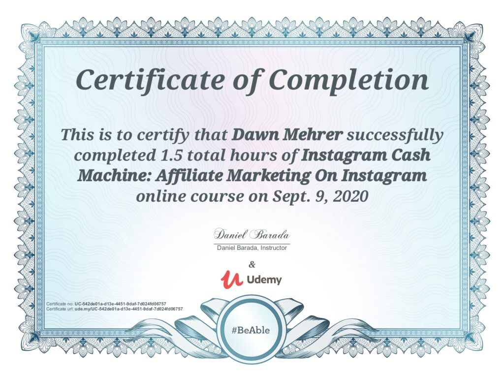 Instagram Cash Machine Certificate