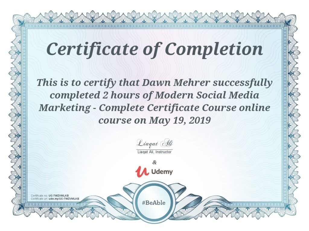 Modern Social Media Marketing Certificate