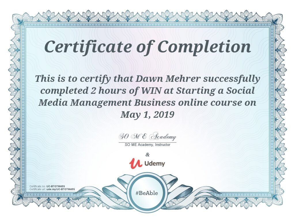 Starting a Social Media Management Business Certificate